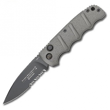 BOKER AK74 AK47 KALISHNIKOV GRAY AUTOMATIC KNIFE 3.25" BLACK Serrated BLADE