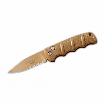 BOKER AK74 AK47 KALASHNIKOV  AUTOMATIC KNIFE 3.25" DESERT Serrated BLADE
