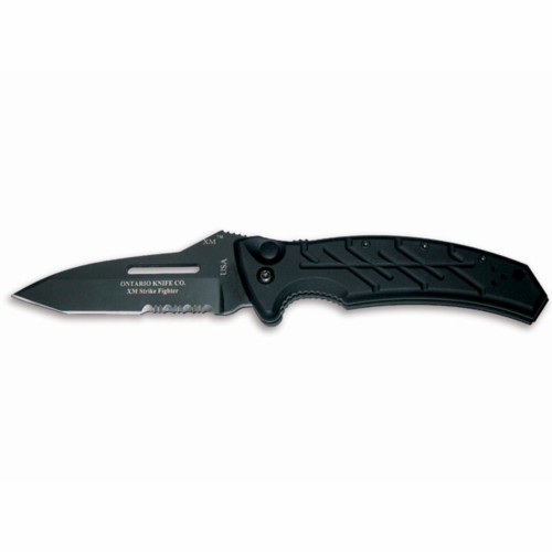 Ontario Knife 8746 XM Strike Fighter Black Serrated Blade-img-0