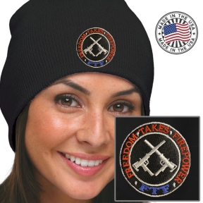 Double Mac Attack Embroidery Bayside 100% Acrylic Beanie USA Made