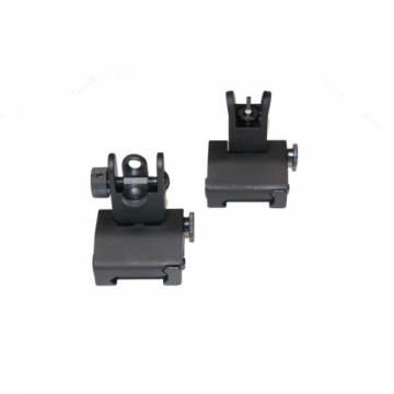 AR15 M4 BUIS SPRING ASSISTED LOW PROFILE FLIP UP SIGHT SET
