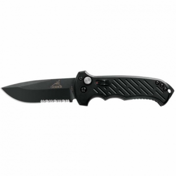 Gerber 06 Automatic Drop Point Black Combo Blade KNIFE