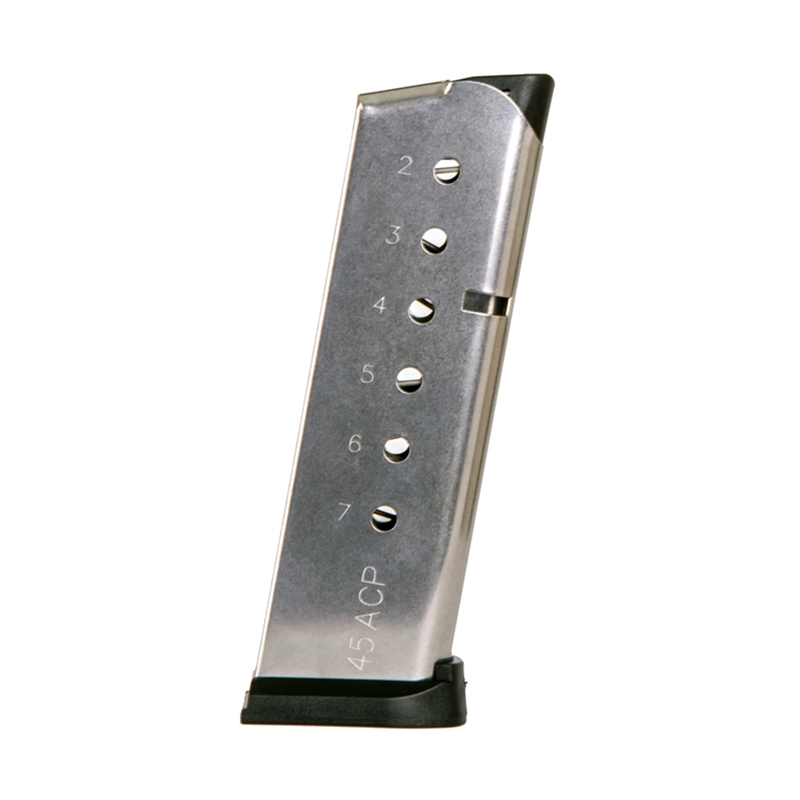1911 Full Size Government Model .45 acp Stainless Steel 7 Round Magazine-img-0