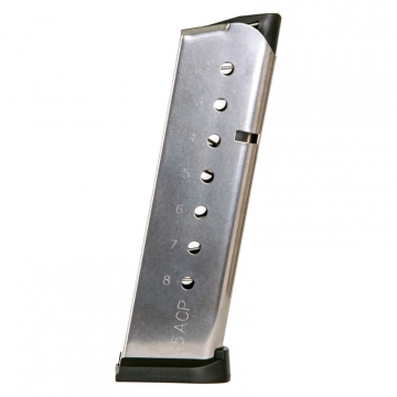 1911 Full Size Government Model .45 acp Stainless Steel 8 Round Magazine