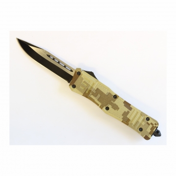 Delta Force OTF Desert Camo Handle Black Plain Blade