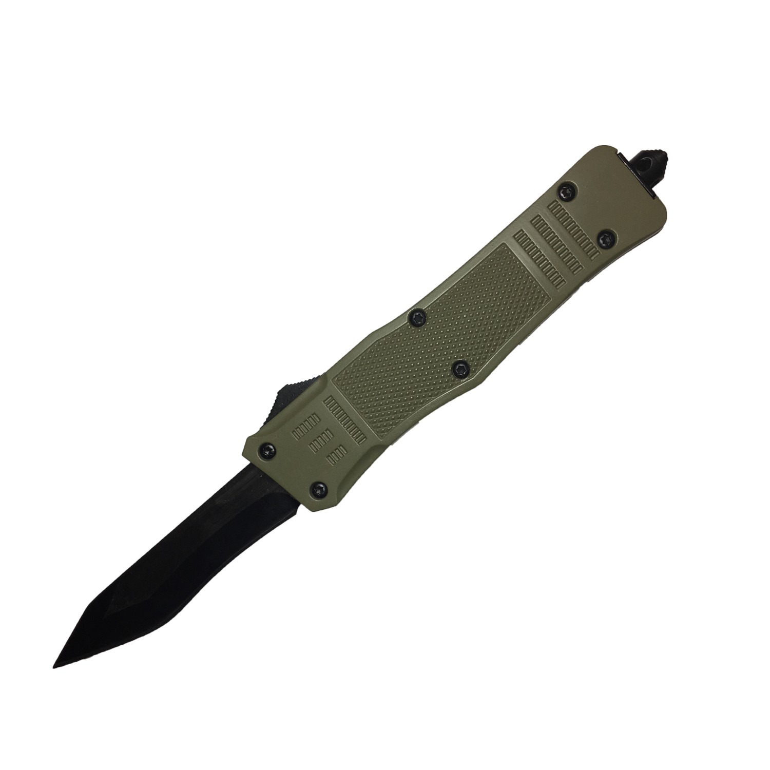 kd 9 blackout pistol 1 Delta Force OTF OD Green Handle Black Modified Tanto Plain Blade