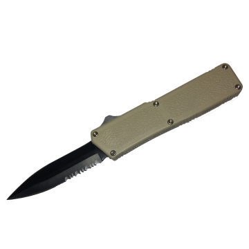 Lightning OTF FDE Handle Black Partial Serrated Blade