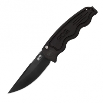 SOG TAC ST-02 Automatic Knife (3.5"" Black Plain Blade)