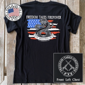 FTF Extreme Gadsden Rattler On USA Flag Design Soft T 100% Made in USA