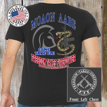 FTF MOLON LABE COME TAKE EM Soft T 100% Made in USA