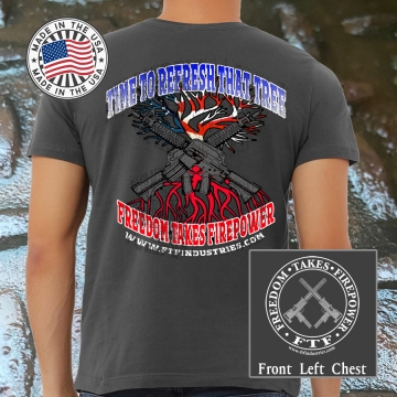 FTF Time To Refresh that Tree On USA Flag Design Soft T 100% Made in USA